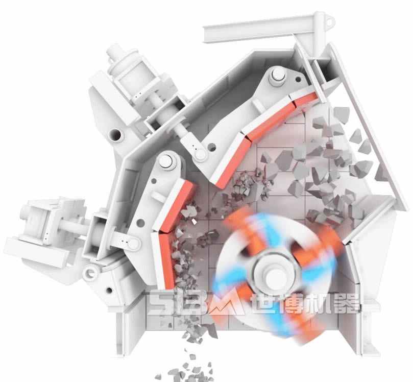 反擊式制砂機(jī)內(nèi)部結(jié)構(gòu)及工作原理圖