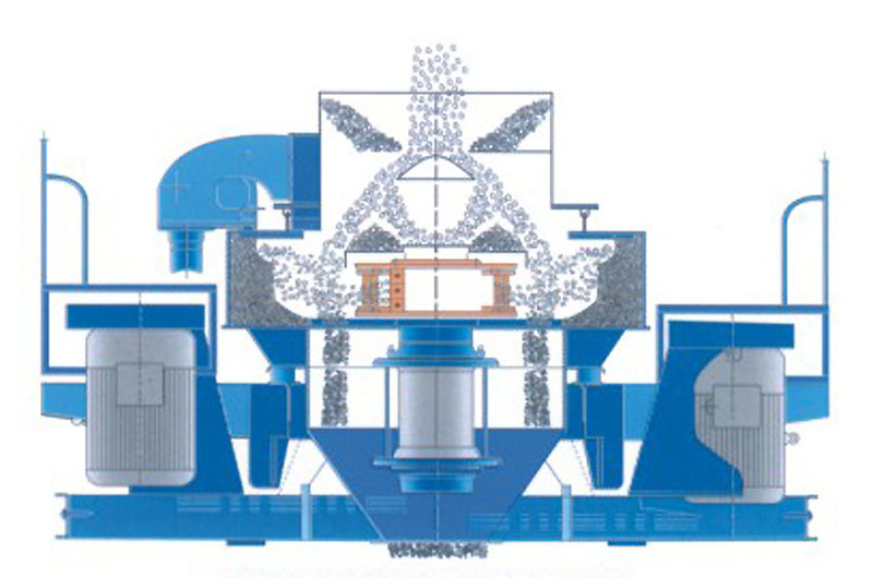 石頭鵝卵石制砂機結(jié)構(gòu)原理圖