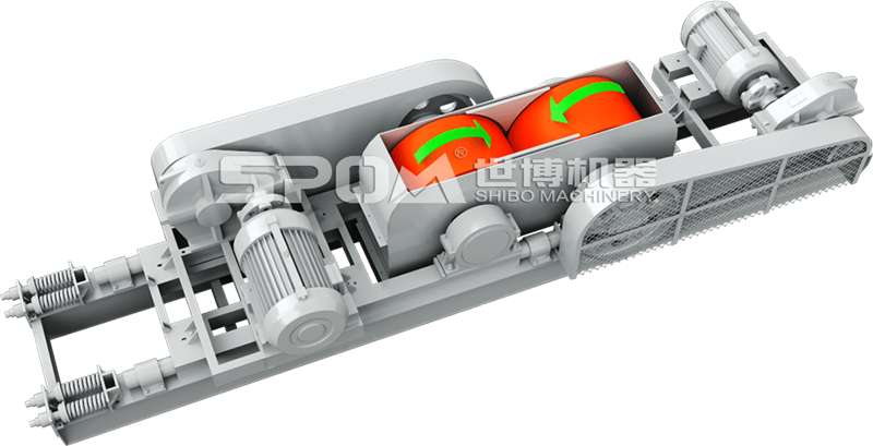對輥制砂機內部結構圖